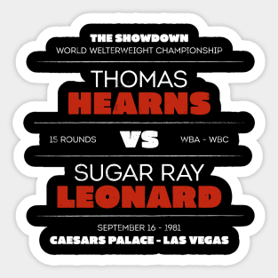 Hearns vs. Leonard Sticker